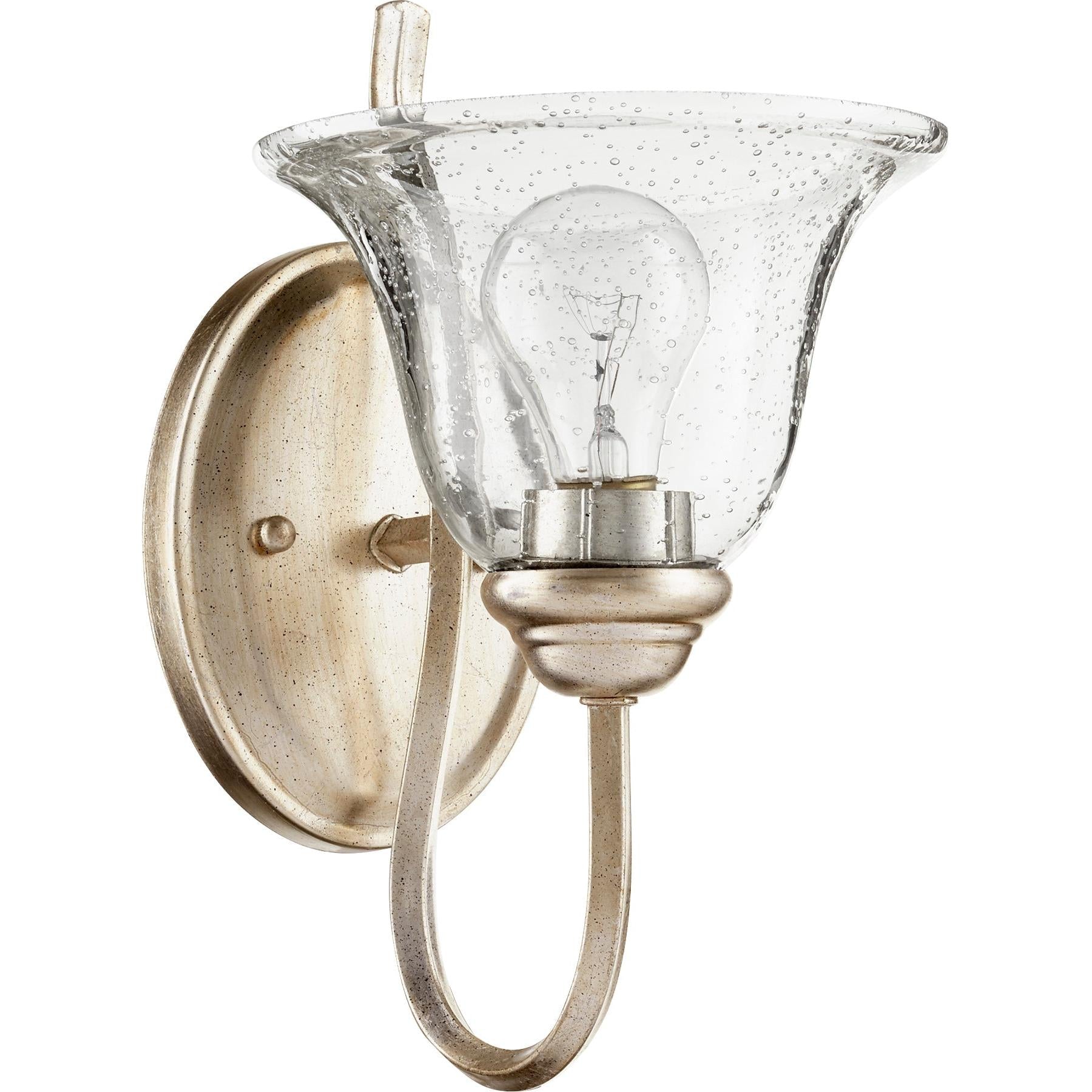 Quorum Spencer 5510-1-60 Wall Mount - Aged Silver Leaf W/ Clear/seeded