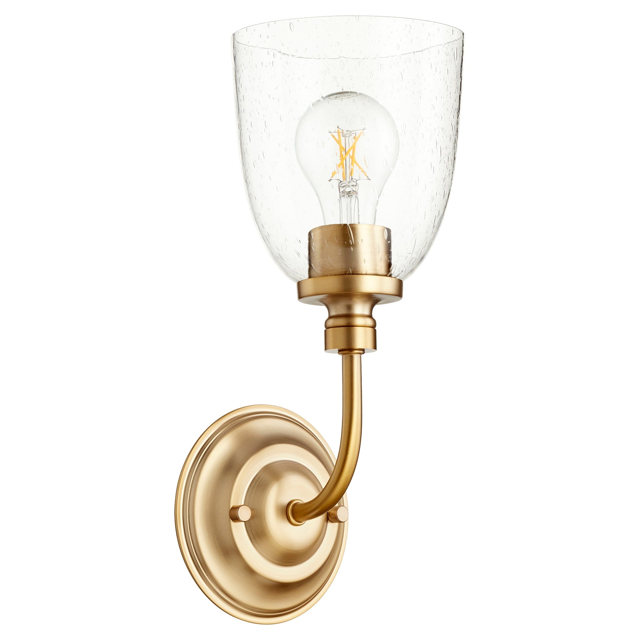 Quorum Rossington 5522-1-280 Wall Mount - Aged Brass W/ Clear/seeded