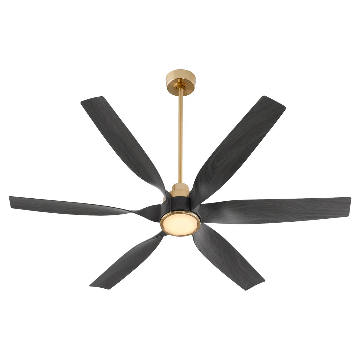 Quorum Kimbo 55606-80 Outdoor Patio Ceiling Fan - Aged Brass
