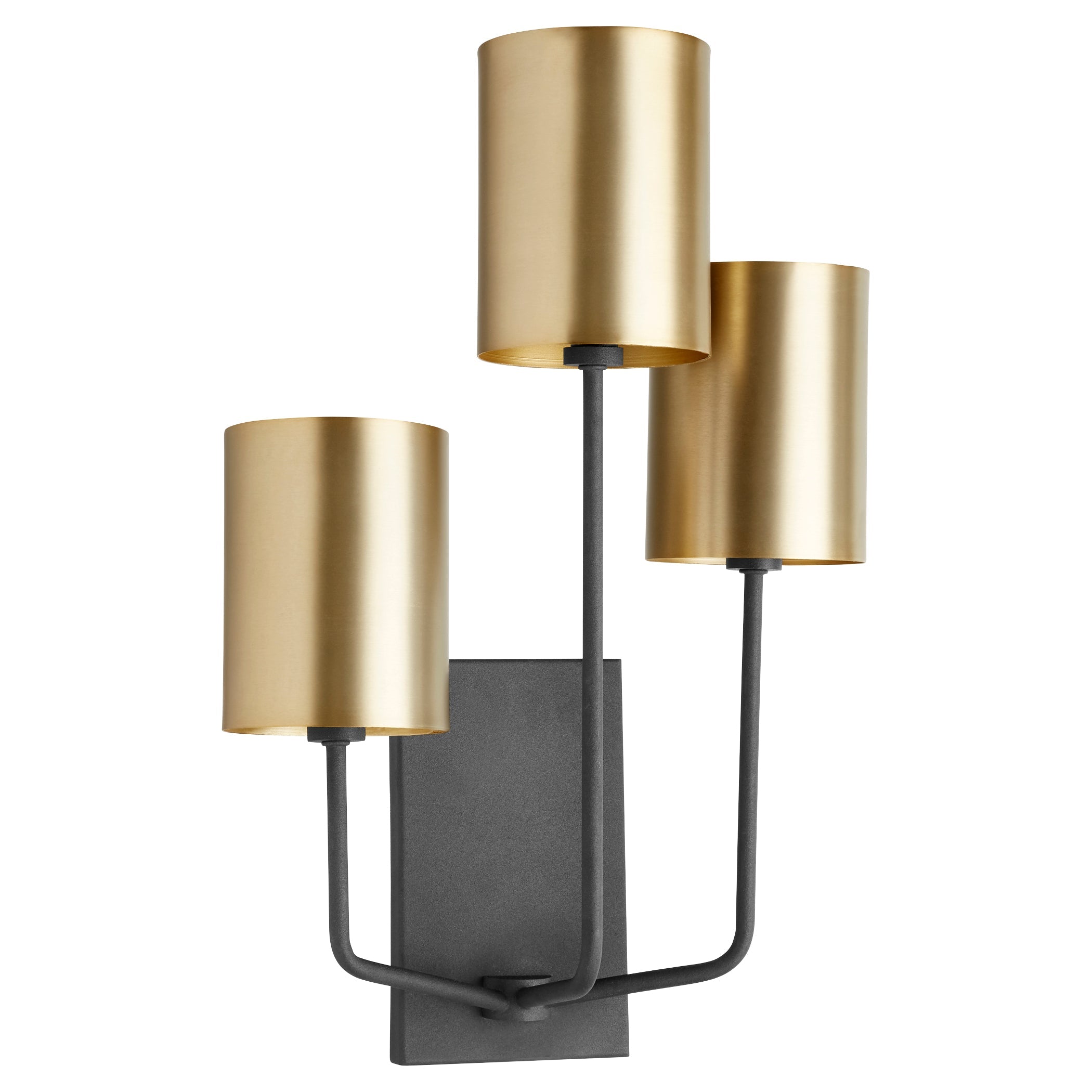 Quorum Harmony 557-3-6980 Wall Mount - Textured Black W/ Aged Brass