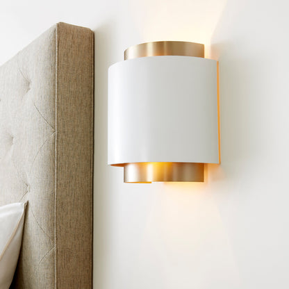 Quorum 5610-0880 Wall Sconce - Studio White W/ Aged Brass