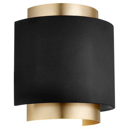 Quorum 5610-6980 Wall Sconce - Textured Black W/ Aged Brass