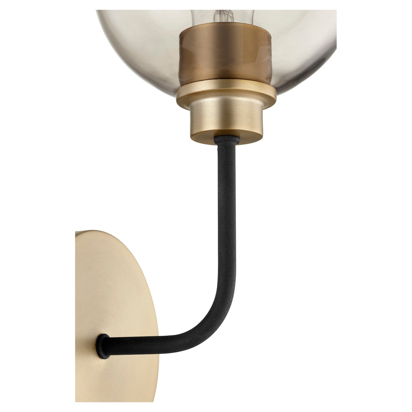 Quorum Clarion 572-1-6980 Wall Mount - Textured Black W/ Aged Brass