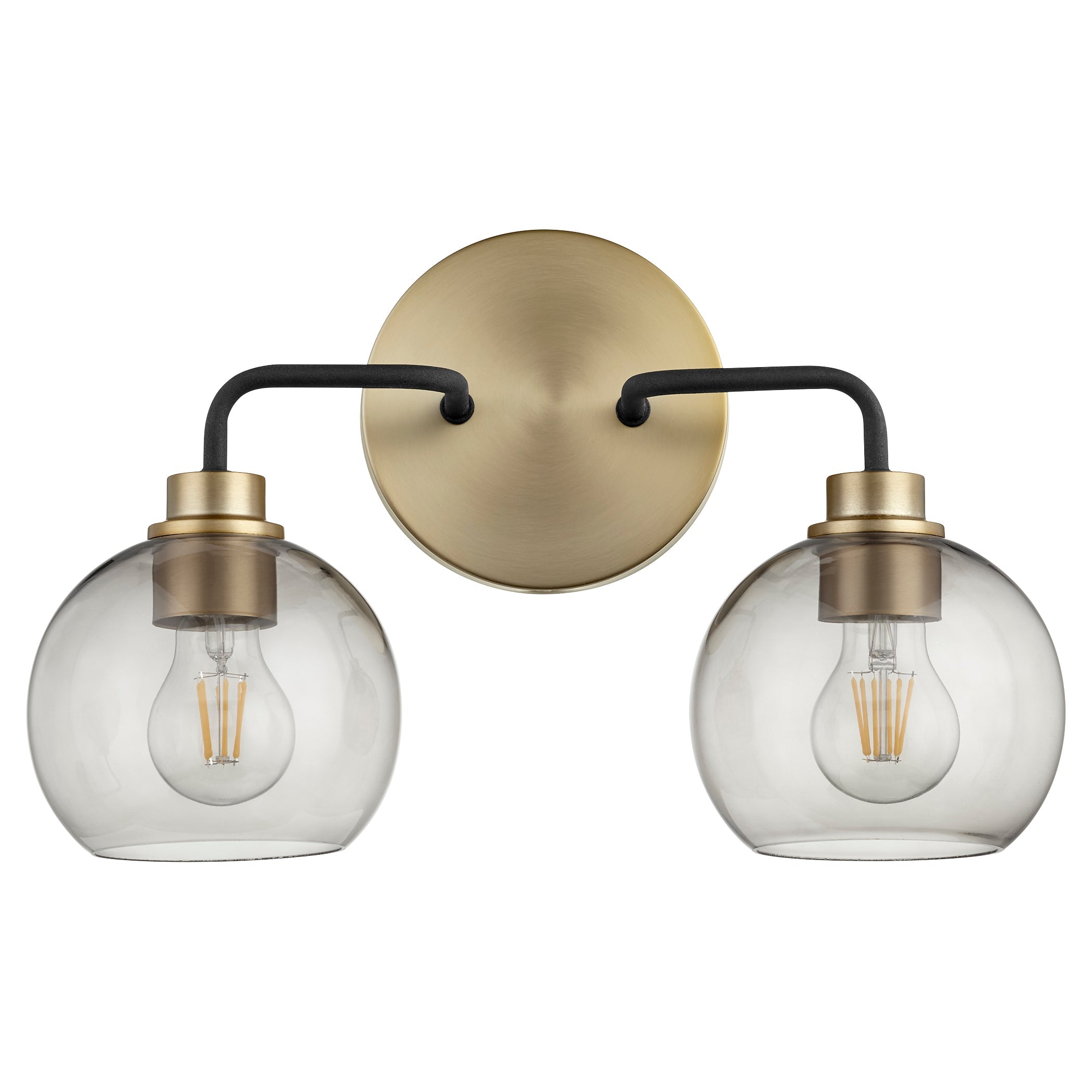 Quorum Clarion 572-2-6980 Vanity - Textured Black W/ Aged Brass