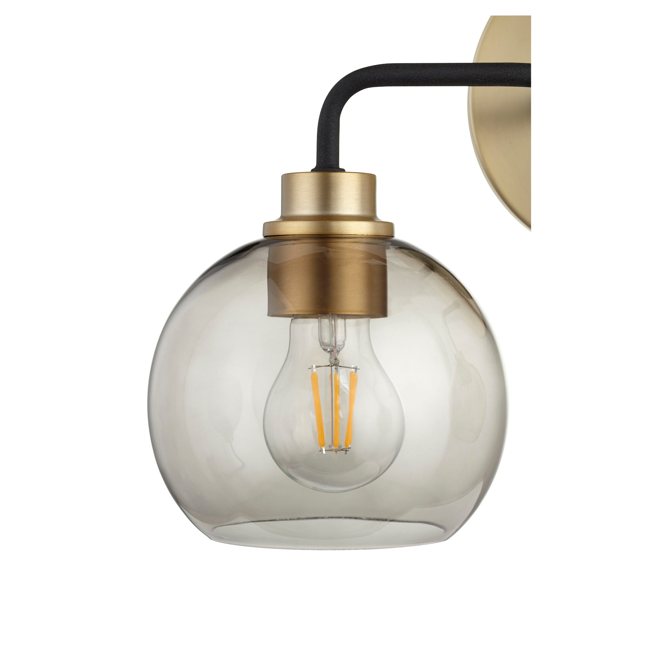 Quorum Clarion 572-2-6980 Vanity - Textured Black W/ Aged Brass