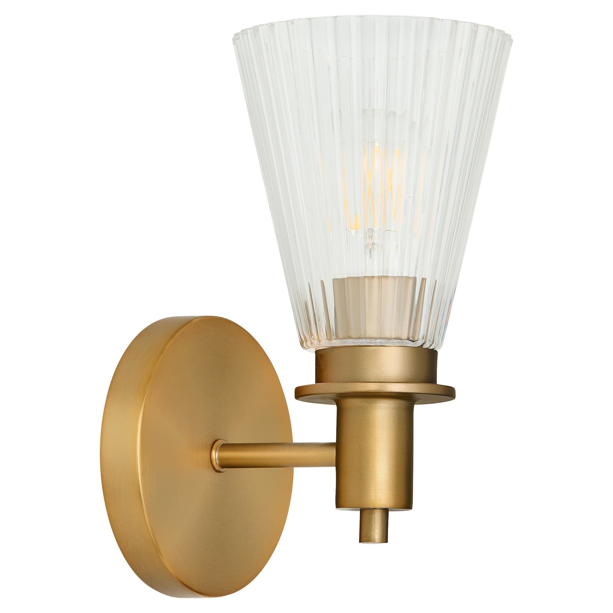 Quorum 5803-1-47 Wall Mount, UL Damp Rated, Brushed Brass