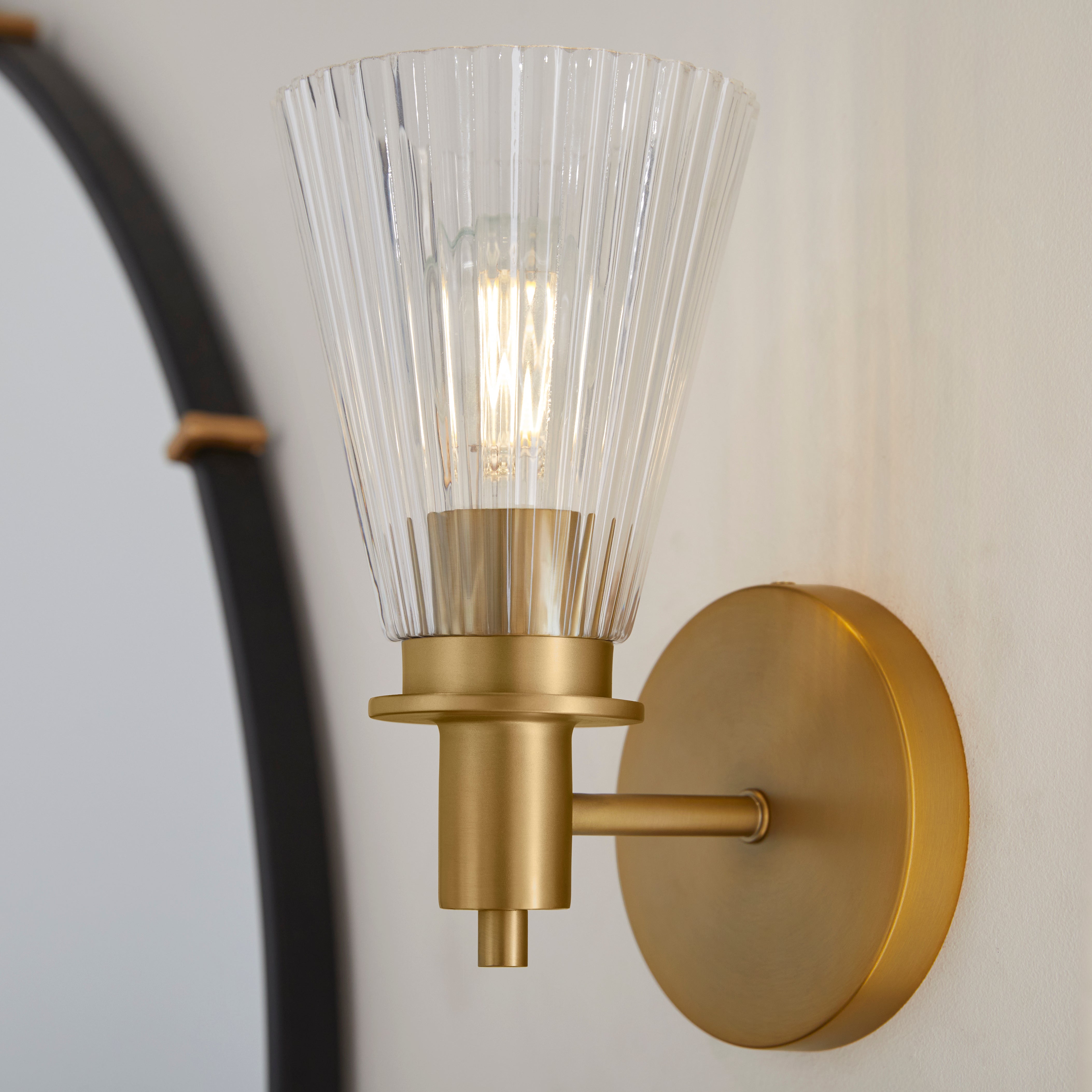 Quorum 5803-1-47 Wall Mount, UL Damp Rated, Brushed Brass