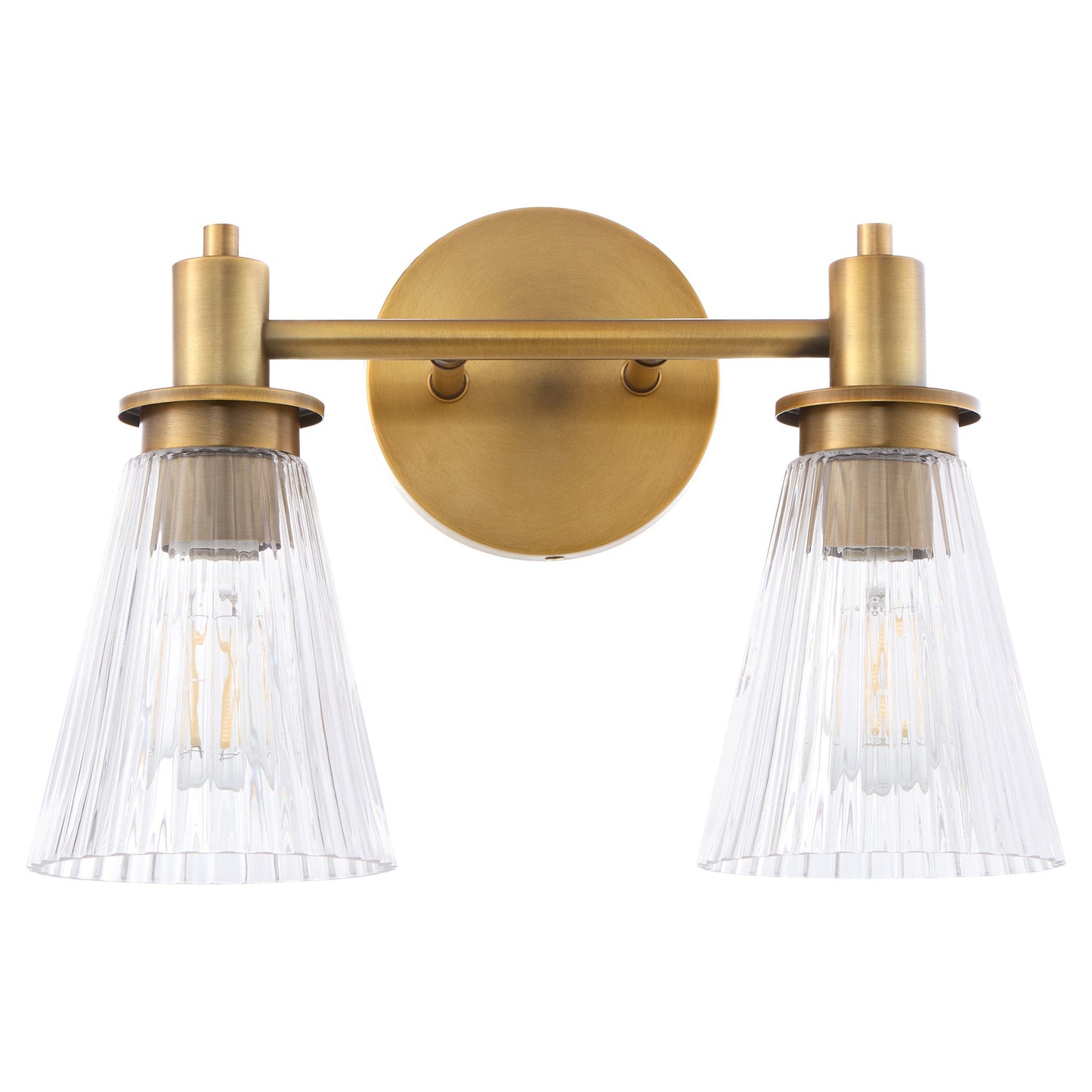 Quorum Lawton 5803-2-47 Vanity Light Fixture, UL Damp Rated, Brushed Brass