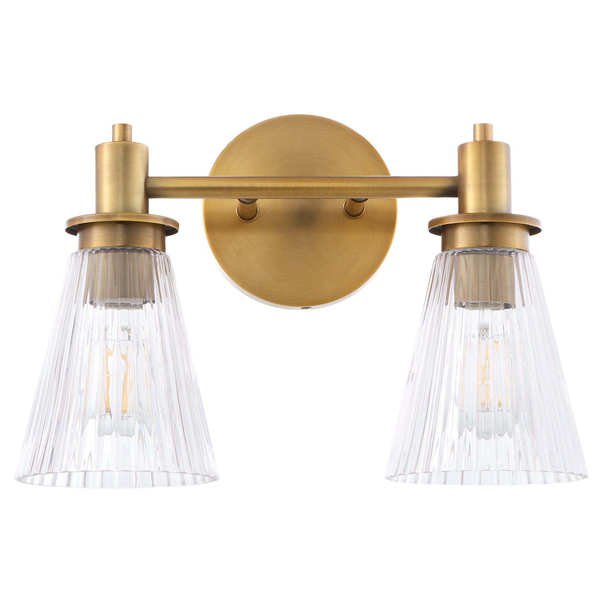 Quorum Lawton 5803-2-47 Vanity Light Fixture, UL Damp Rated, Brushed Brass