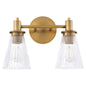 Quorum Lawton 5803-2-47 Vanity Light Fixture, UL Damp Rated, Brushed Brass