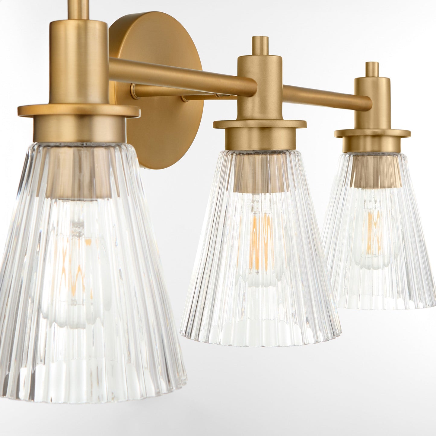 Oxygen Lighting Lawton 5803-3-47 Vanity Light Fixture, UL Damp Rated, Brushed Brass