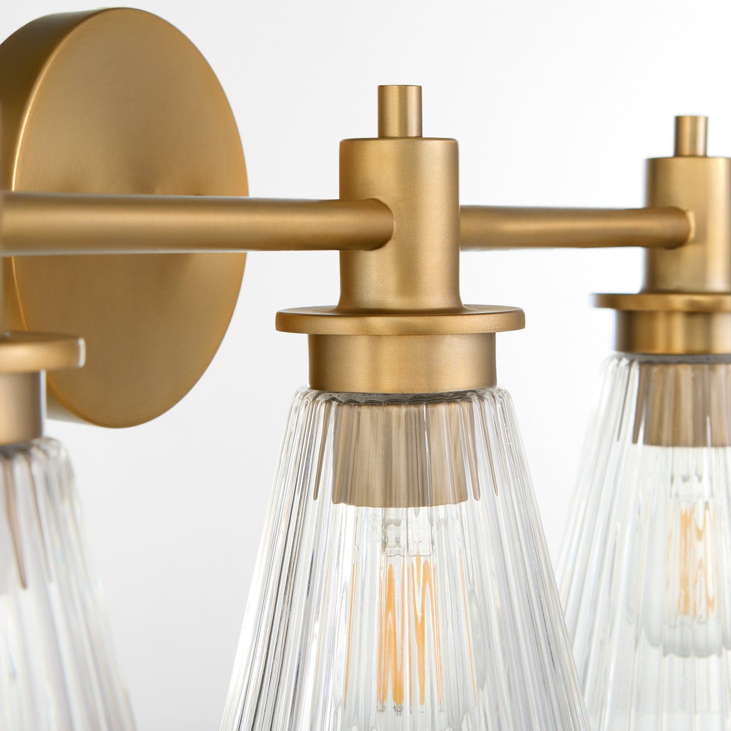 Oxygen Lighting Lawton 5803-3-47 Vanity Light Fixture, UL Damp Rated, Brushed Brass