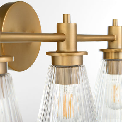 Oxygen Lighting Lawton 5803-3-47 Vanity Light Fixture, UL Damp Rated, Brushed Brass
