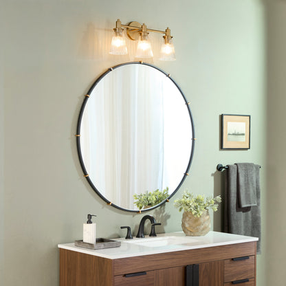Oxygen Lighting Lawton 5803-3-47 Vanity Light Fixture, UL Damp Rated, Brushed Brass