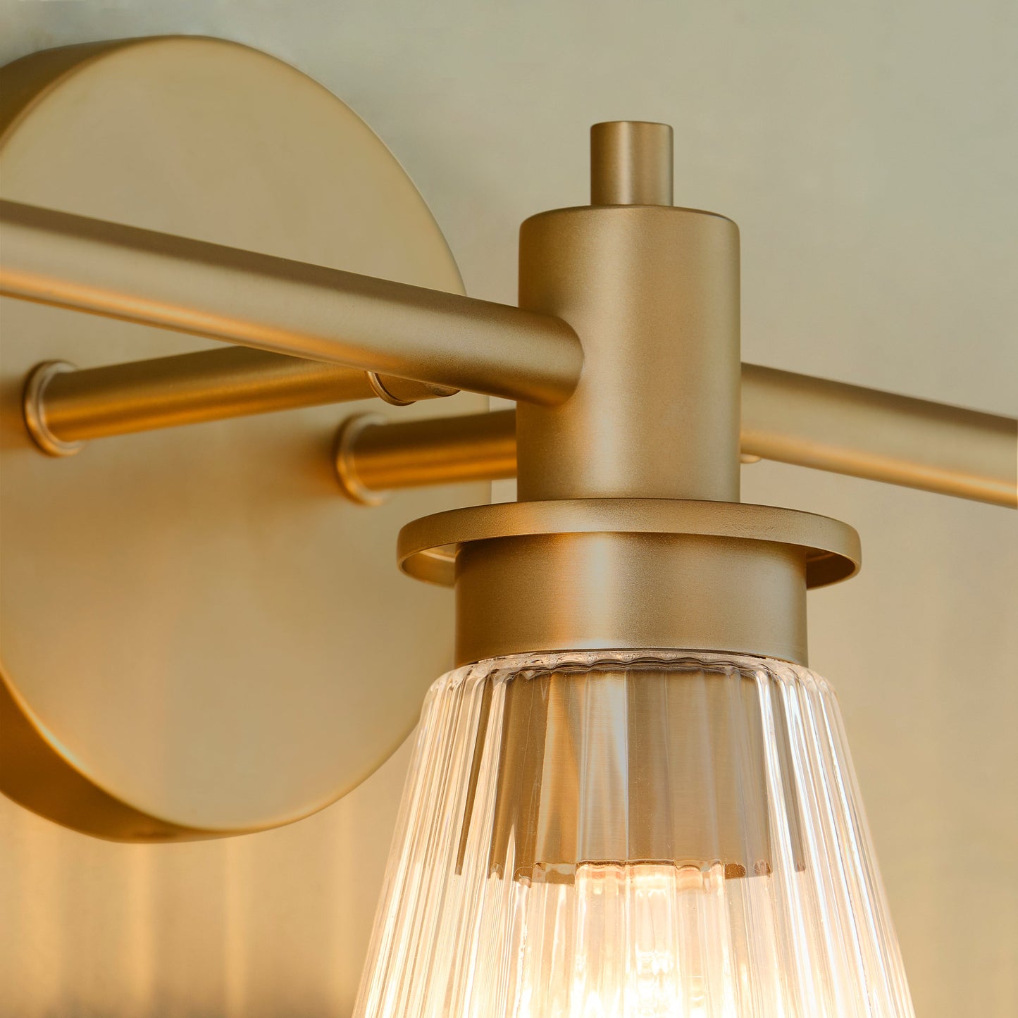 Oxygen Lighting Lawton 5803-3-47 Vanity Light Fixture, UL Damp Rated, Brushed Brass