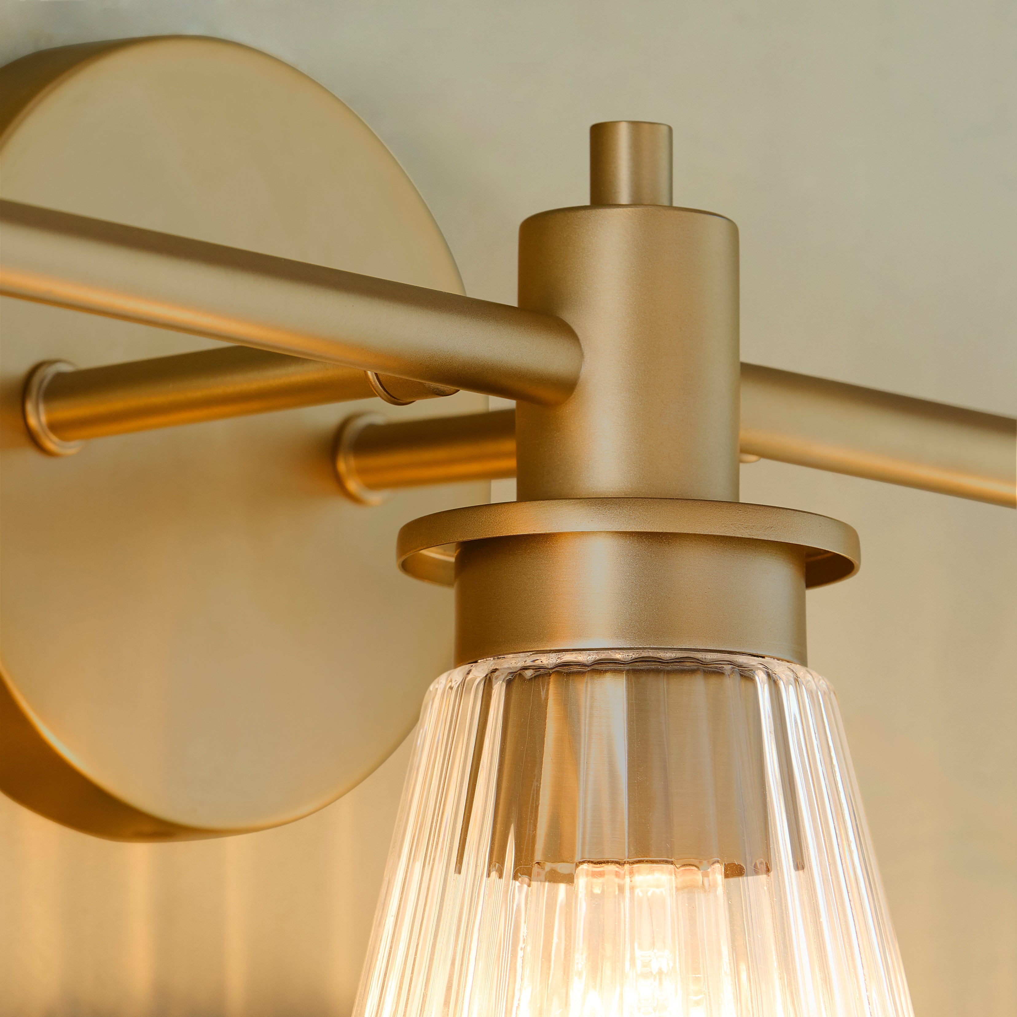 Oxygen Lighting Lawton 5803-3-47 Vanity Light Fixture, UL Damp Rated, Brushed Brass