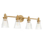 Quorum Lawton 5803-4-47 Vanity Light Fixture, UL Damp Rated, Brushed Brass