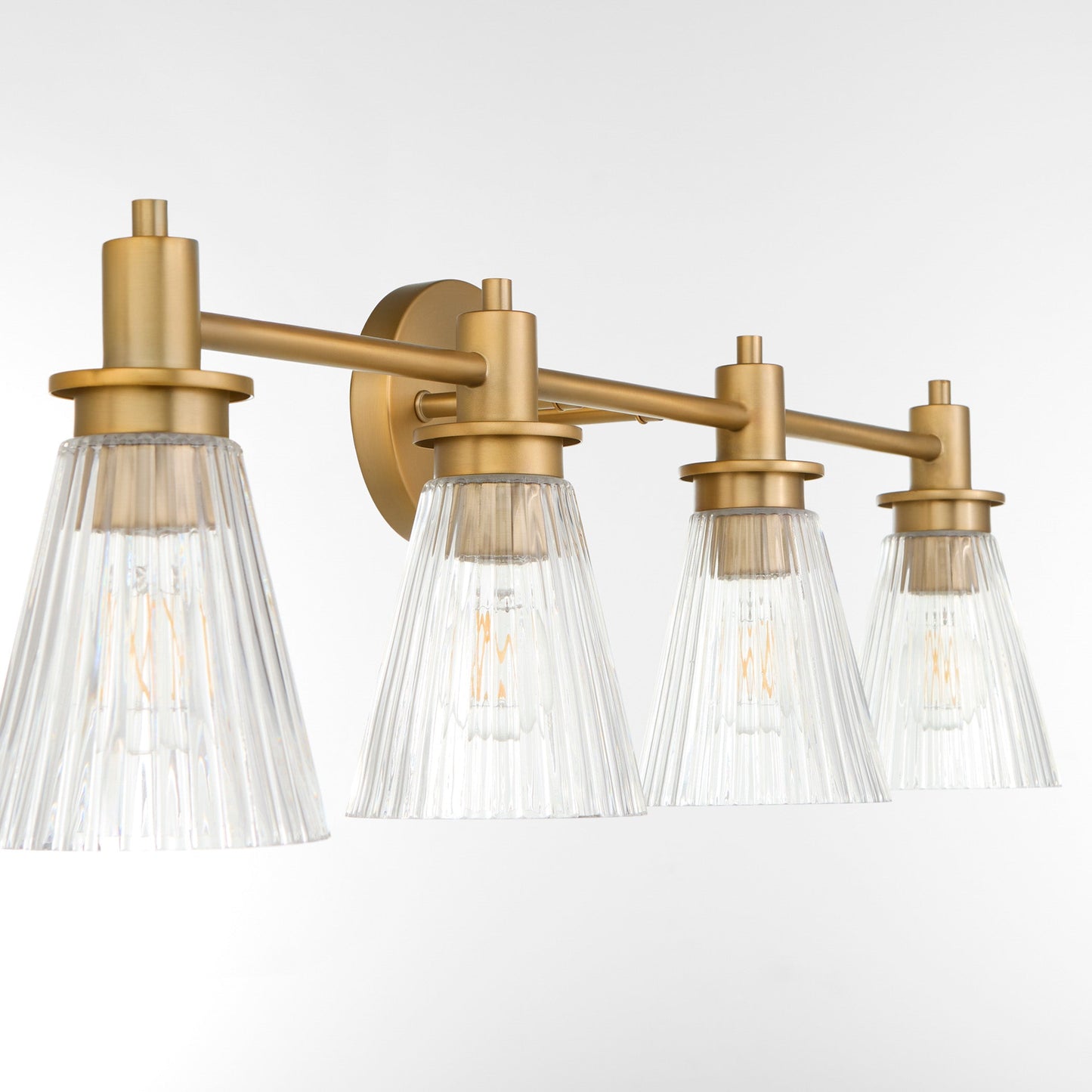 Quorum Lawton 5803-4-47 Vanity Light Fixture, UL Damp Rated, Brushed Brass