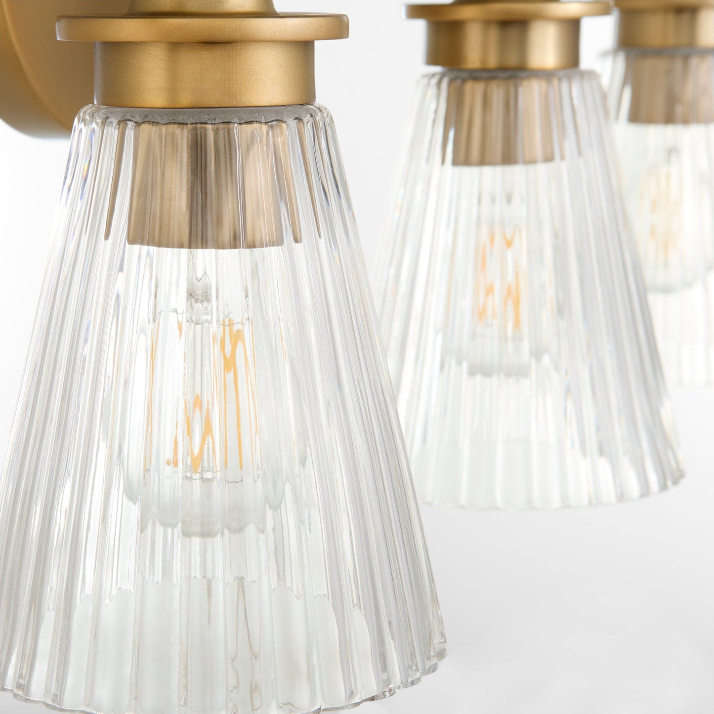 Quorum Lawton 5803-4-47 Vanity Light Fixture, UL Damp Rated, Brushed Brass