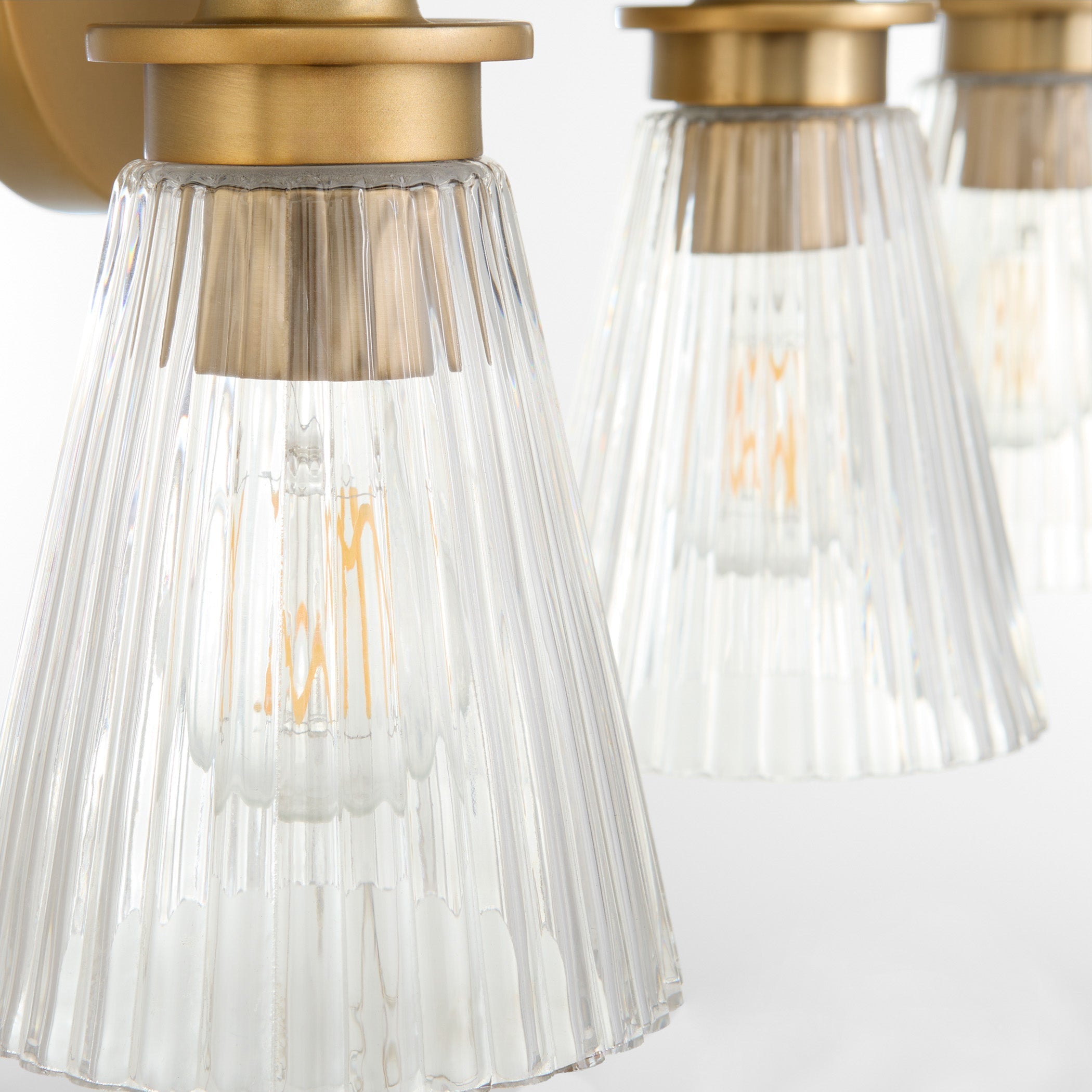 Quorum Lawton 5803-4-47 Vanity Light Fixture, UL Damp Rated, Brushed Brass