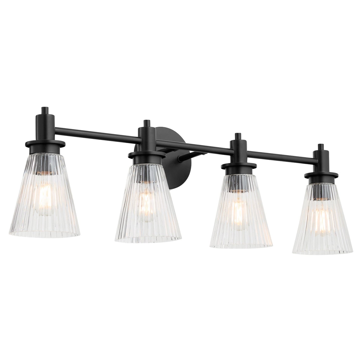 Quorum Lawton 5803-4-59 Vanity Light Fixture, UL Damp Rated, Matte Black