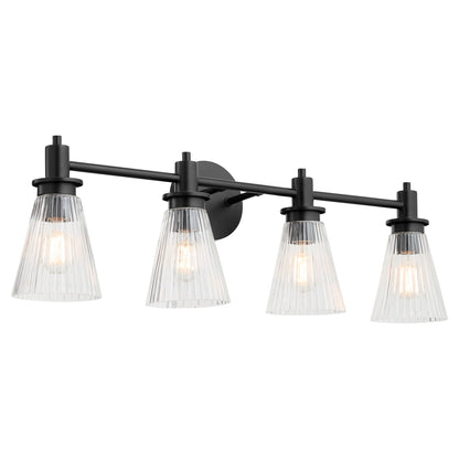 Quorum Lawton 5803-4-59 Vanity Light Fixture, UL Damp Rated, Matte Black