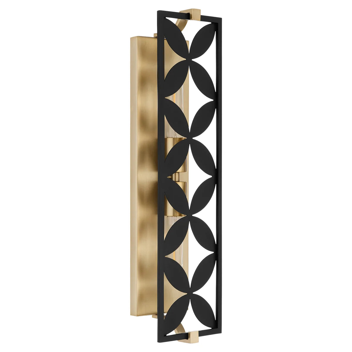 Quorum International MARIPOSA 583-2-5980 2 Light Vanity Bathroom Fixture - Matte Black With Aged Brass