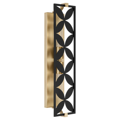 Quorum International MARIPOSA 583-2-5980 2 Light Vanity Bathroom Fixture - Matte Black With Aged Brass