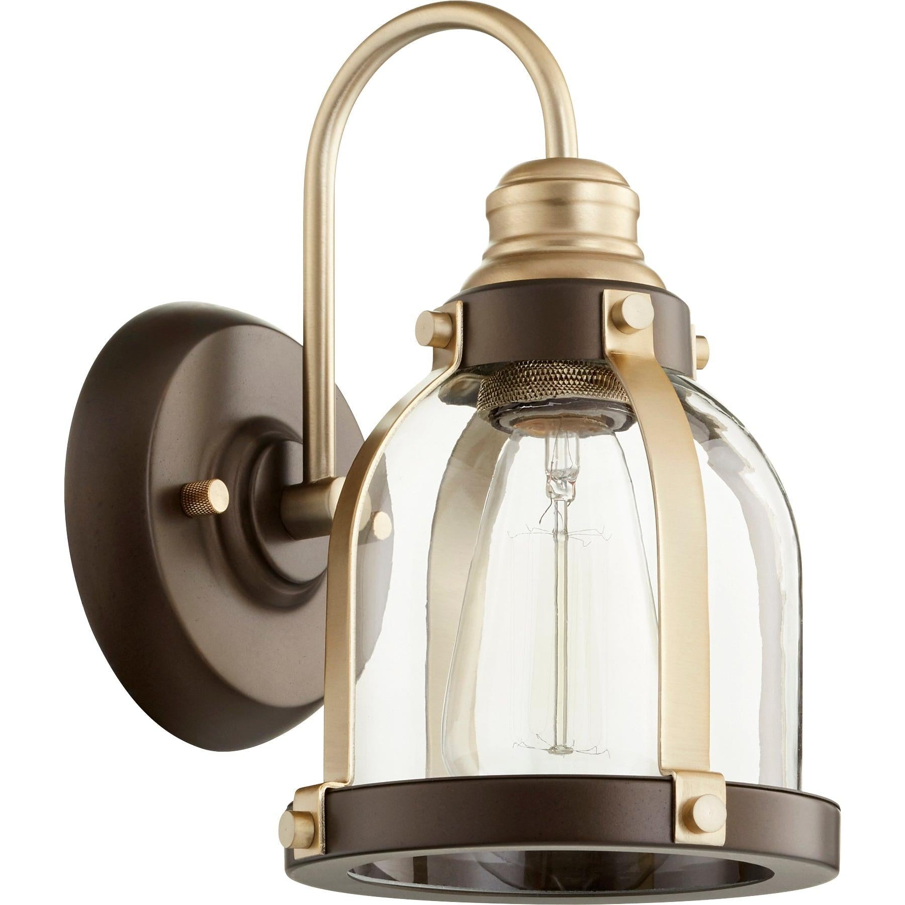 Quorum 586-1-8086 Wall Mount - Aged Brass W/ Oiled Bronze