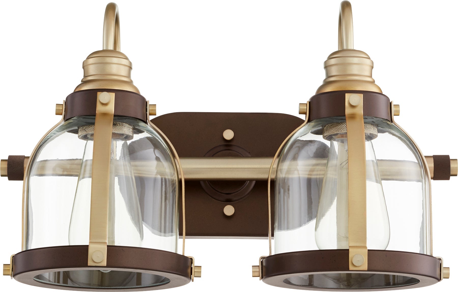 Quorum 586-2-8086 Vanity - Aged Brass W/ Oiled Bronze