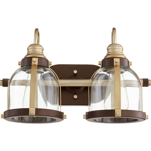 Quorum 586-2-8086 Vanity - Aged Brass W/ Oiled Bronze