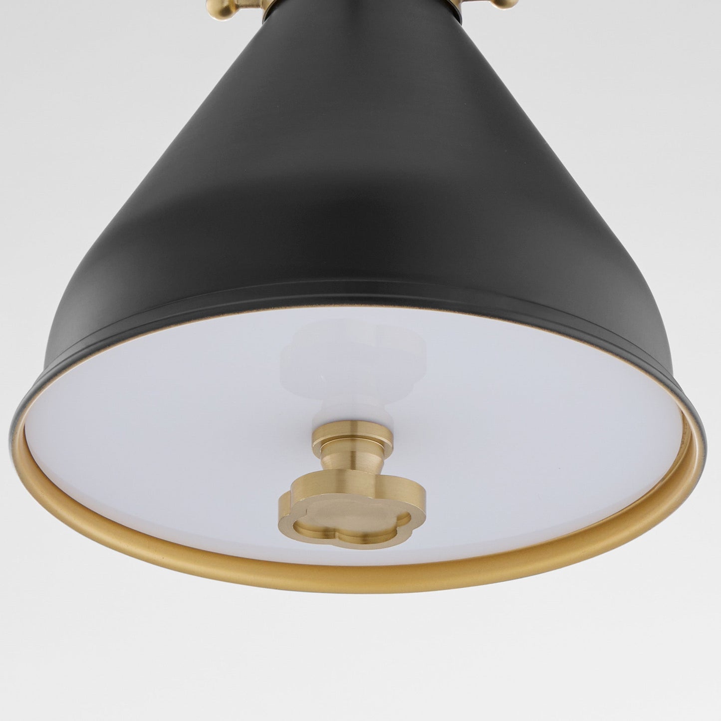 Quorum 5863-1-5980 Wall Mount, UL Damp Rated, Matte Black|Aged Brass