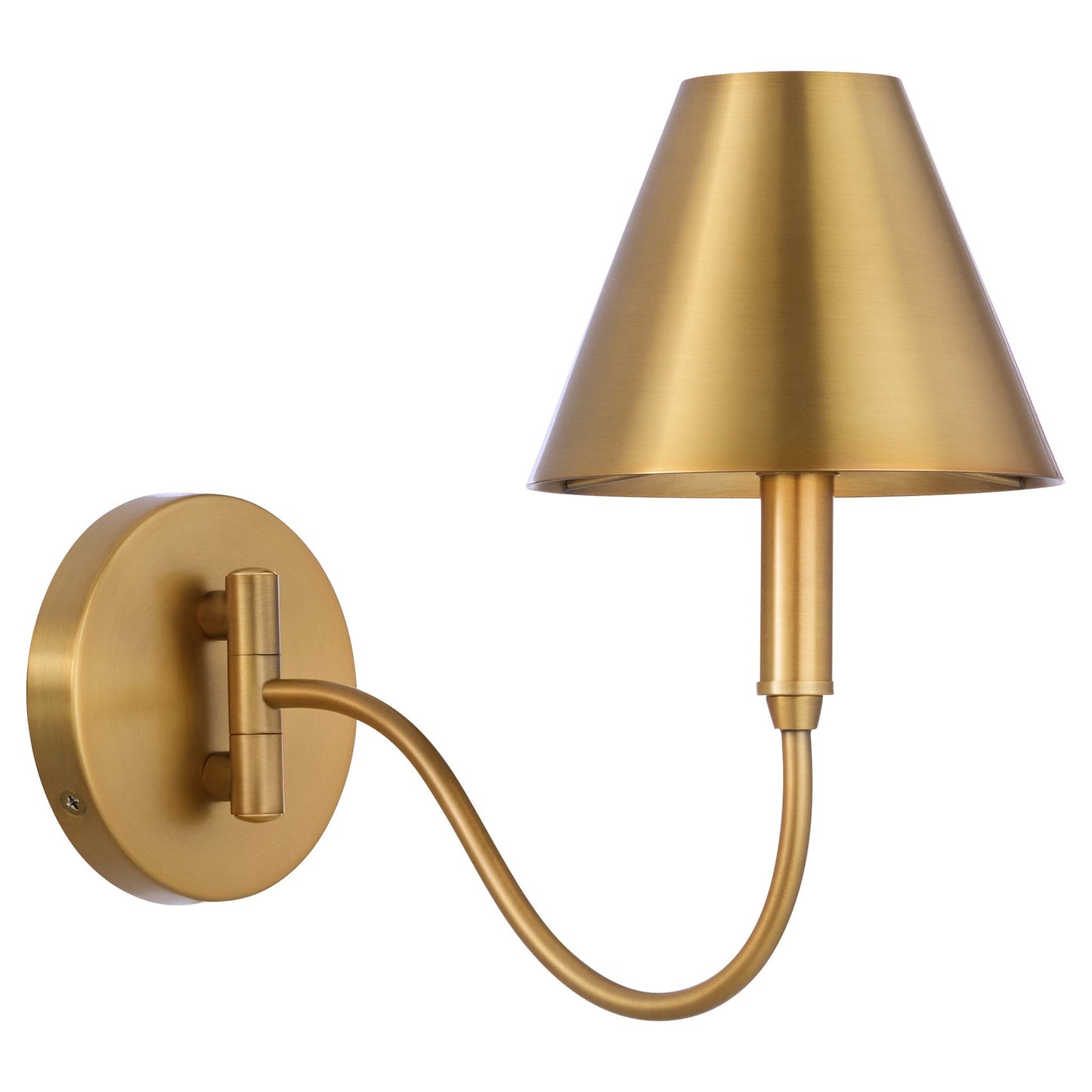Quorum Waltz 5914-1-47 Wall Mount, UL Damp Rated, Brushed Brass