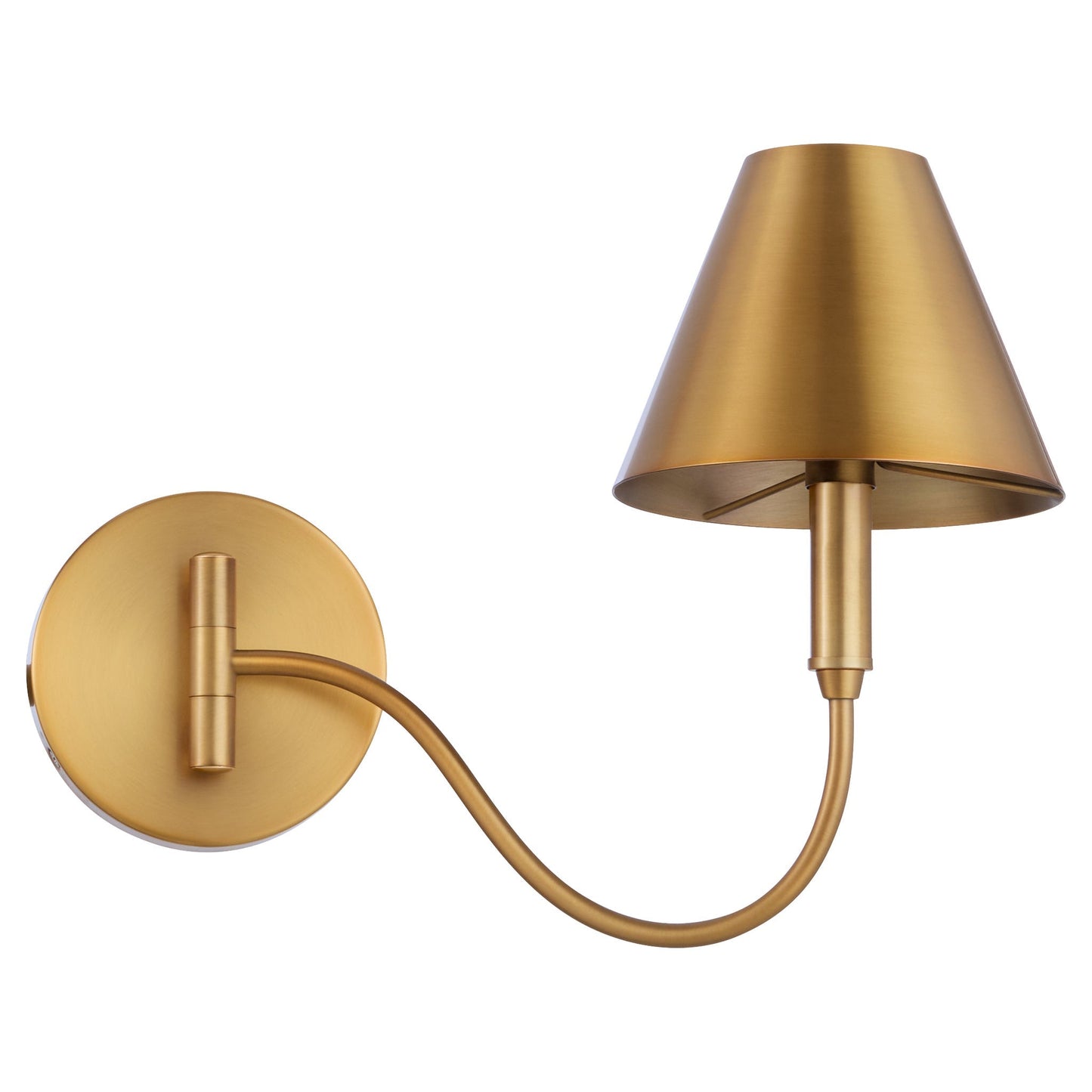 Quorum Waltz 5914-1-47 Wall Mount, UL Damp Rated, Brushed Brass