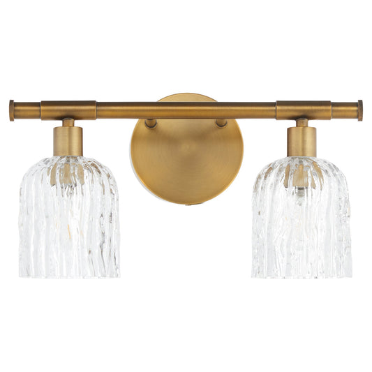 Quorum Meriam 593-2-47 Wall Mount, UL Damp Rated, Brushed Brass