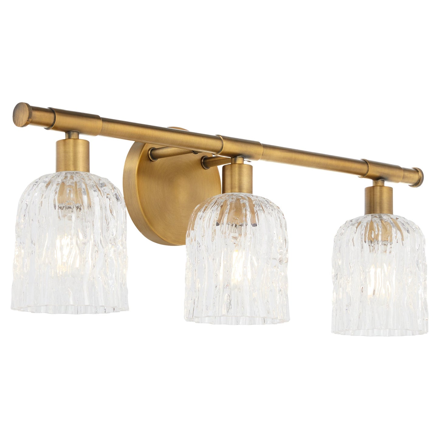 Quorum Meriam 593-3-47 Vanity Light Fixture, UL Damp Rated, Brushed Brass