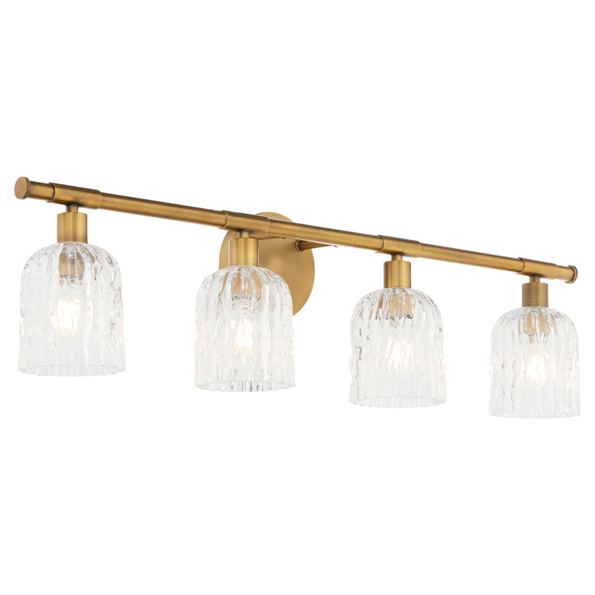 Quorum 593-4-47 Vanity Light Fixture, UL Damp Rated, Brushed Brass