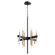 Quorum Luxe 60-16-6980 Chandelier - Textured Black W/ Aged Brass