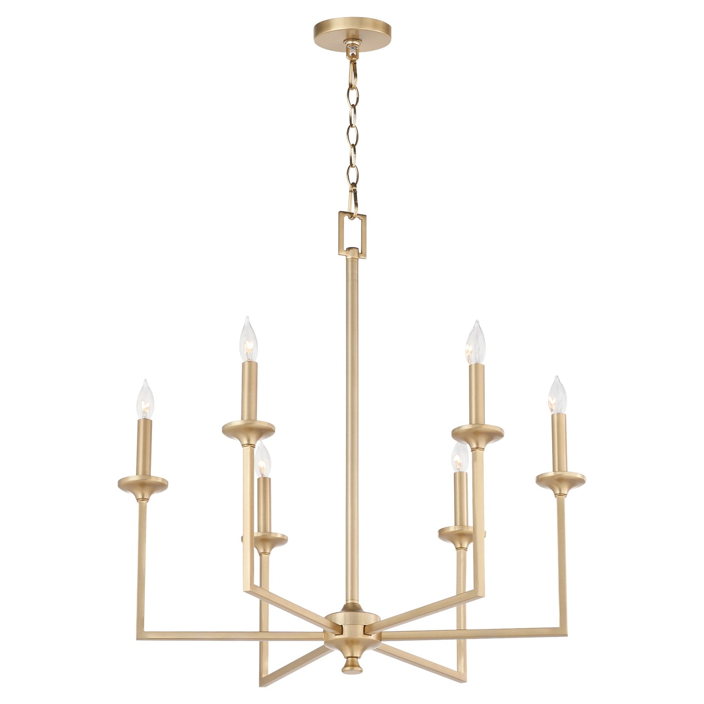 Quorum Eldorado 6005-6-80 Chandelier - Aged Brass