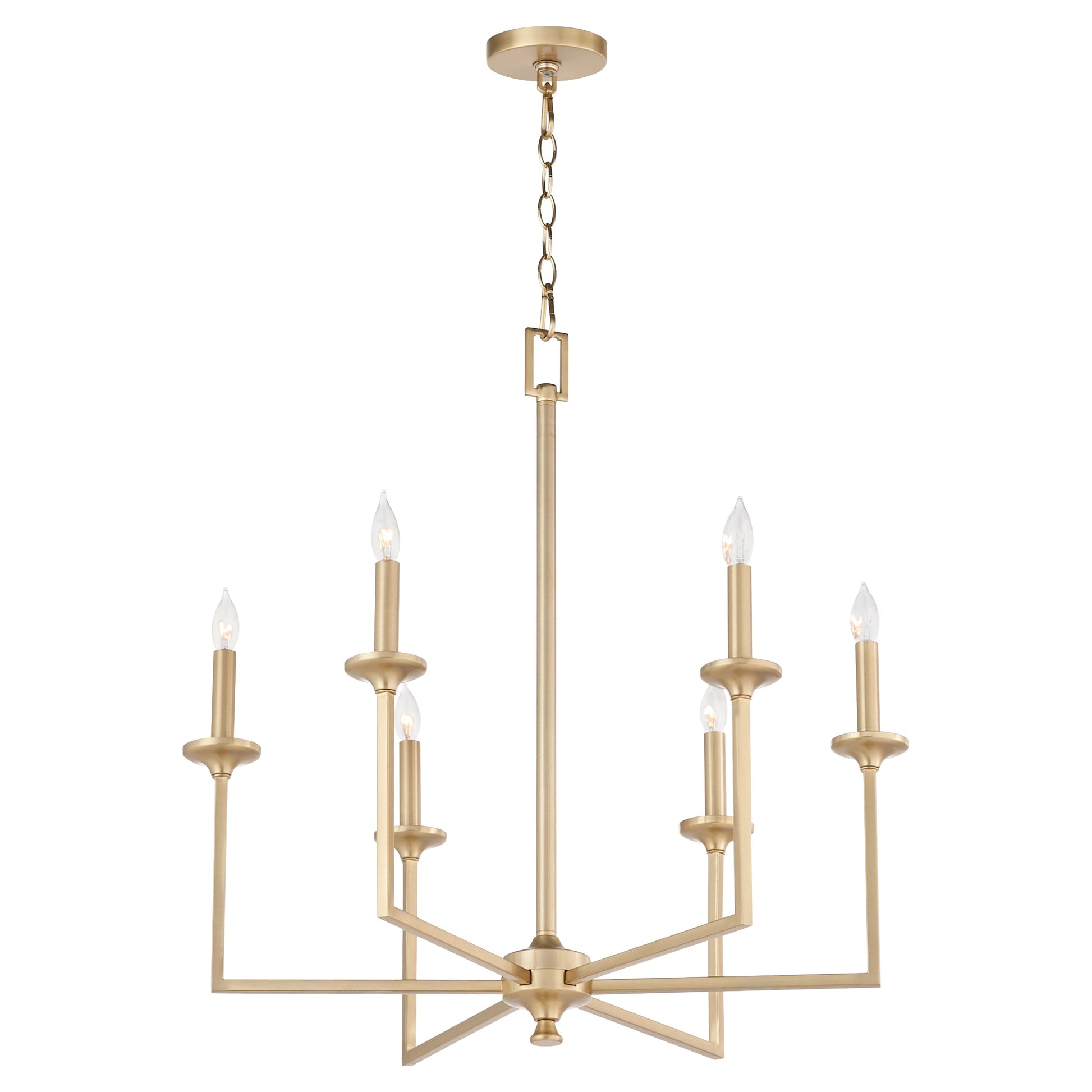 Quorum Eldorado 6005-6-80 Chandelier - Aged Brass