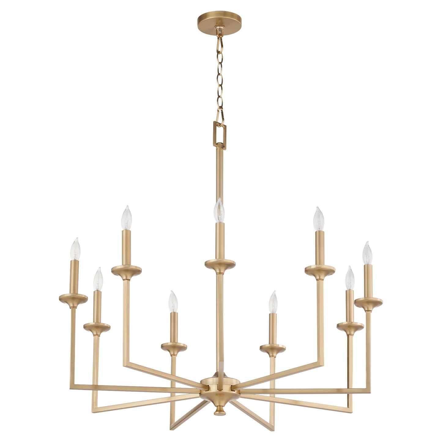 Quorum Eldorado 6005-9-80 Chandelier - Aged Brass