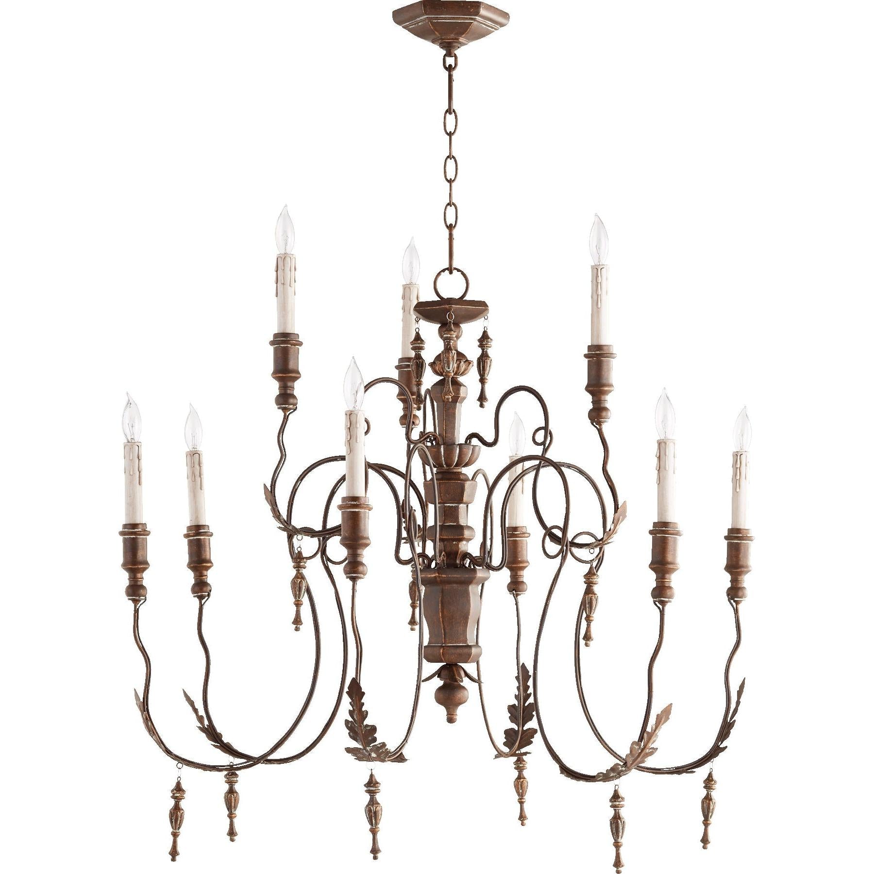 Quorum Salento 6006-9-39 Chandelier - Vintage Copper
