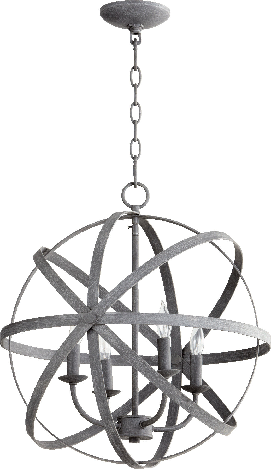 Quorum Celeste 6009-4-17 Chandelier, UL Damp Rated, Zinc