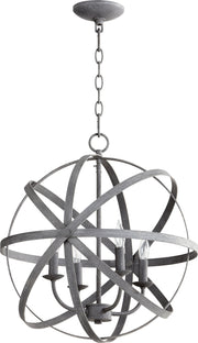 Quorum Celeste 6009-4-17 Chandelier, UL Damp Rated, Zinc