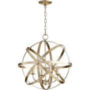 Quorum Celeste 6009-4-60 Chandelier - Aged Silver Leaf