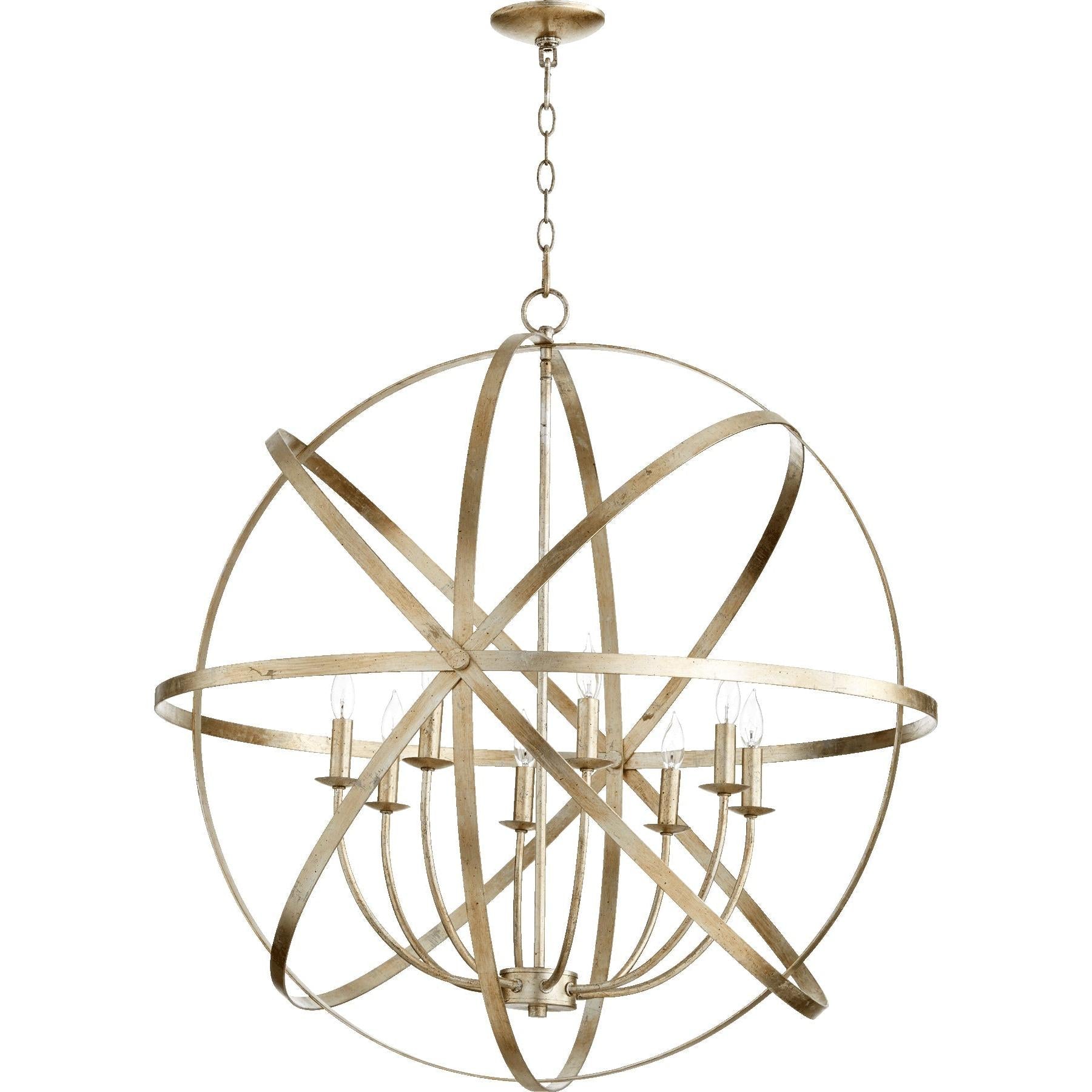 Quorum Celeste 6009-8-60 Chandelier - Aged Silver Leaf