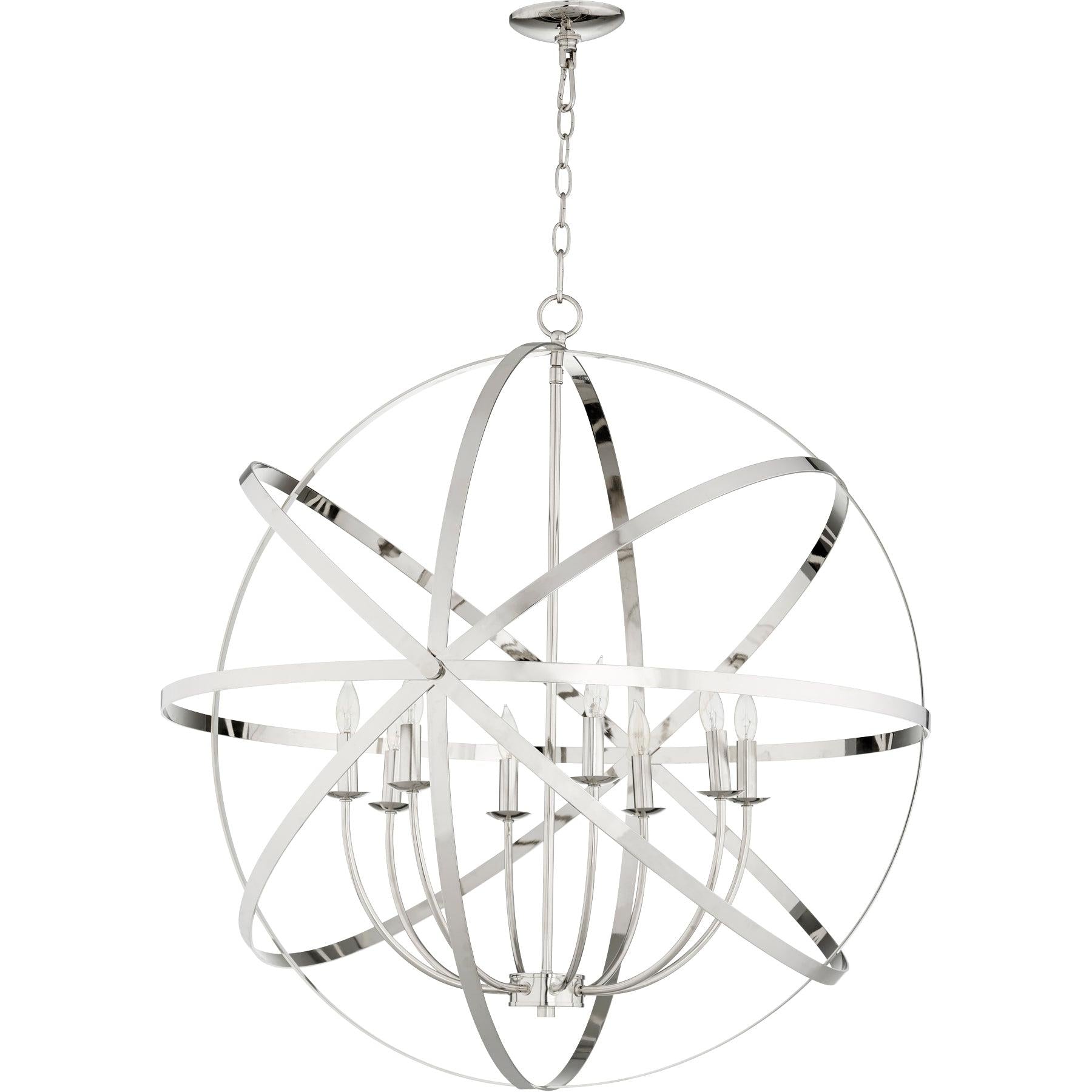 Quorum Celeste 6009-8-62 Chandelier - Polished Nickel