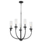 Quorum Ladin 601-5-69 Chandelier - Textured Black W/ Clear Fluted Glass