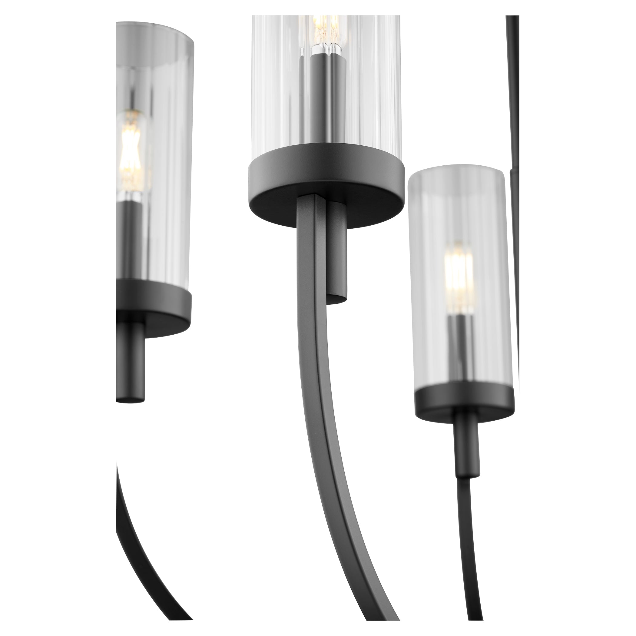 Quorum Ladin 601-5-69 Chandelier - Textured Black W/ Clear Fluted Glass