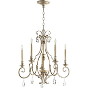 Quorum Ansley 6014-5-60 Chandelier - Aged Silver Leaf